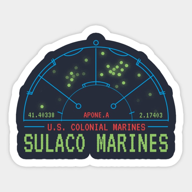 Sulaco Marines Aliens Motion Tracker Sticker by elaissiiliass